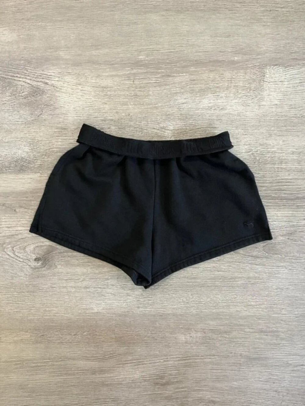 Victoria's Secret PINK Foldover 3" Sweat Shorts (Black)